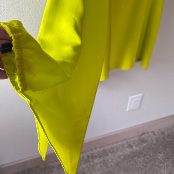 Alexis Wesley Dress Chartreuse Green One-Shoulder Long-Sleeve Mini A-Line XS - Picture 14 of 16